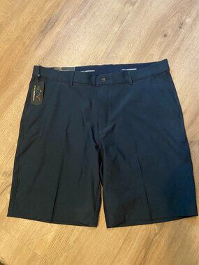 Greg Norman Performance Golf Shorts Mens 38 Navy 4 Way Stretch Flat Front NWT